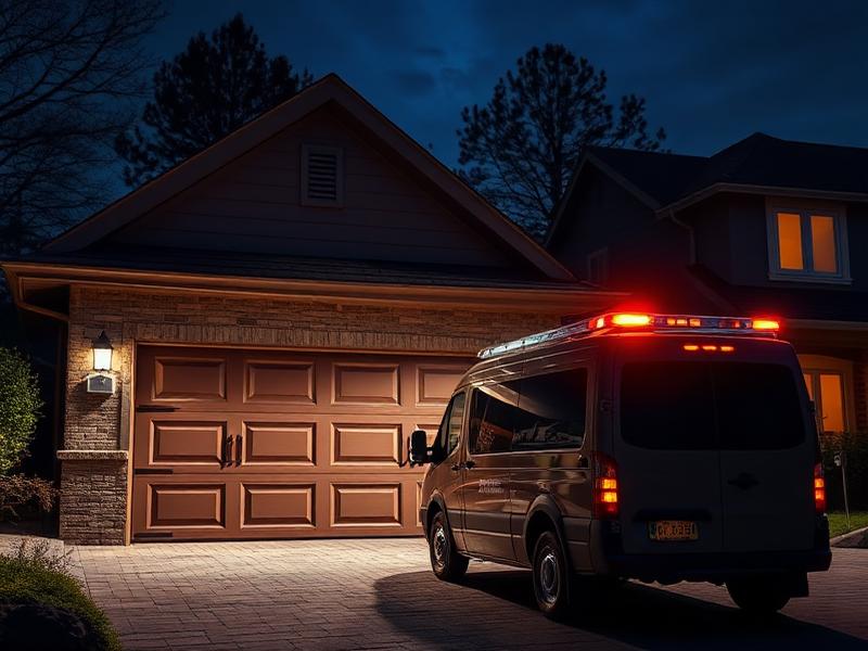 Garage door withstanding heavy rain and wind during a New England storm